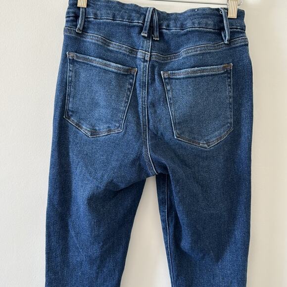 Good American Skinny Jeans Split Hem Indigo Blue Size 28 - Picture 5 of 8